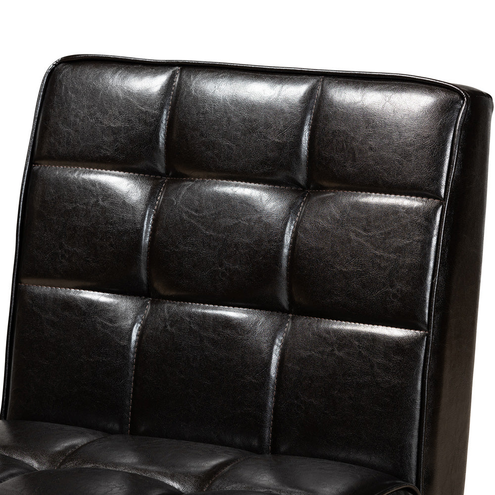 Baxton Studio - Sanford Dining Chair in Dark Brown/Walnut Brown - BBT8051.11-Dark Brown/Walnut-CC view 5