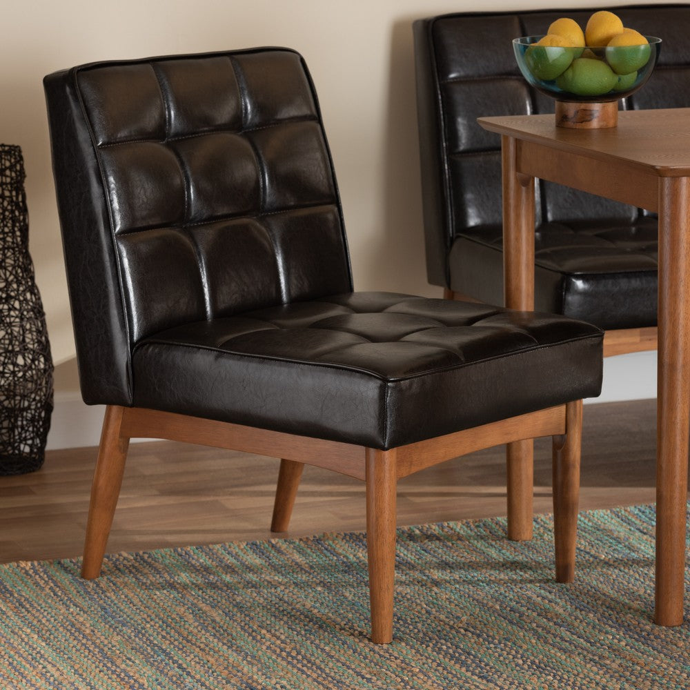 Baxton Studio - Sanford Dining Chair in Dark Brown/Walnut Brown - BBT8051.11-Dark Brown/Walnut-CC view 7