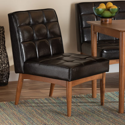 Baxton Studio - Sanford Dining Chair in Dark Brown/Walnut Brown - BBT8051.11-Dark Brown/Walnut-CC view 7