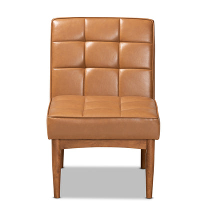 Baxton Studio - Sanford Dining Chair in Tan/Walnut Brown - BBT8051.11-Tan/Walnut-CC view 2