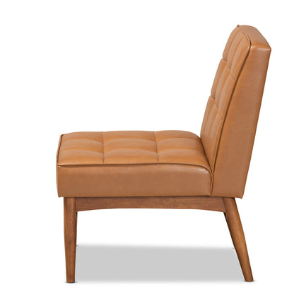 Baxton Studio - Sanford Dining Chair in Tan/Walnut Brown - BBT8051.11-Tan/Walnut-CC view 3