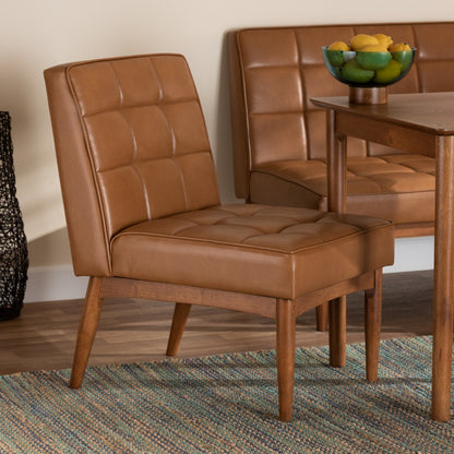 Baxton Studio - Sanford Dining Chair in Tan/Walnut Brown - BBT8051.11-Tan/Walnut-CC view 7