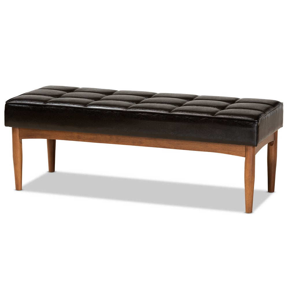 Baxton Studio - Sanford Dining Set in Dark Brown/Walnut Brown - BBT8051.11-Dark Brown/Walnut-4PC Dining Nook Set view 4