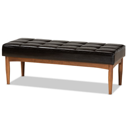 Baxton Studio - Sanford Dining Set in Dark Brown/Walnut Brown - BBT8051.11-Dark Brown/Walnut-4PC Dining Nook Set view 4