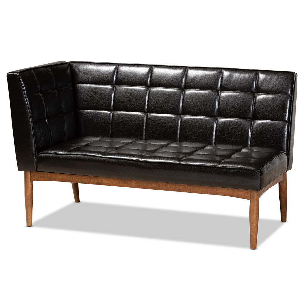 Baxton Studio - Sanford Dining Set in Dark Brown/Walnut Brown - BBT8051.11-Dark Brown/Walnut-5PC Dining Nook Set view 3