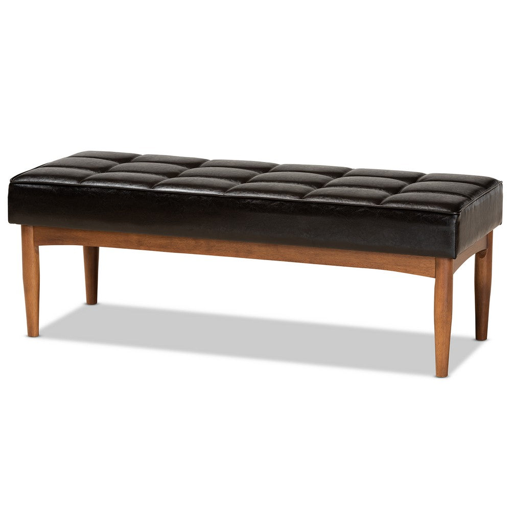 Baxton Studio - Sanford Dining Set in Dark Brown/Walnut Brown - BBT8051.11-Dark Brown/Walnut-5PC Dining Nook Set view 4