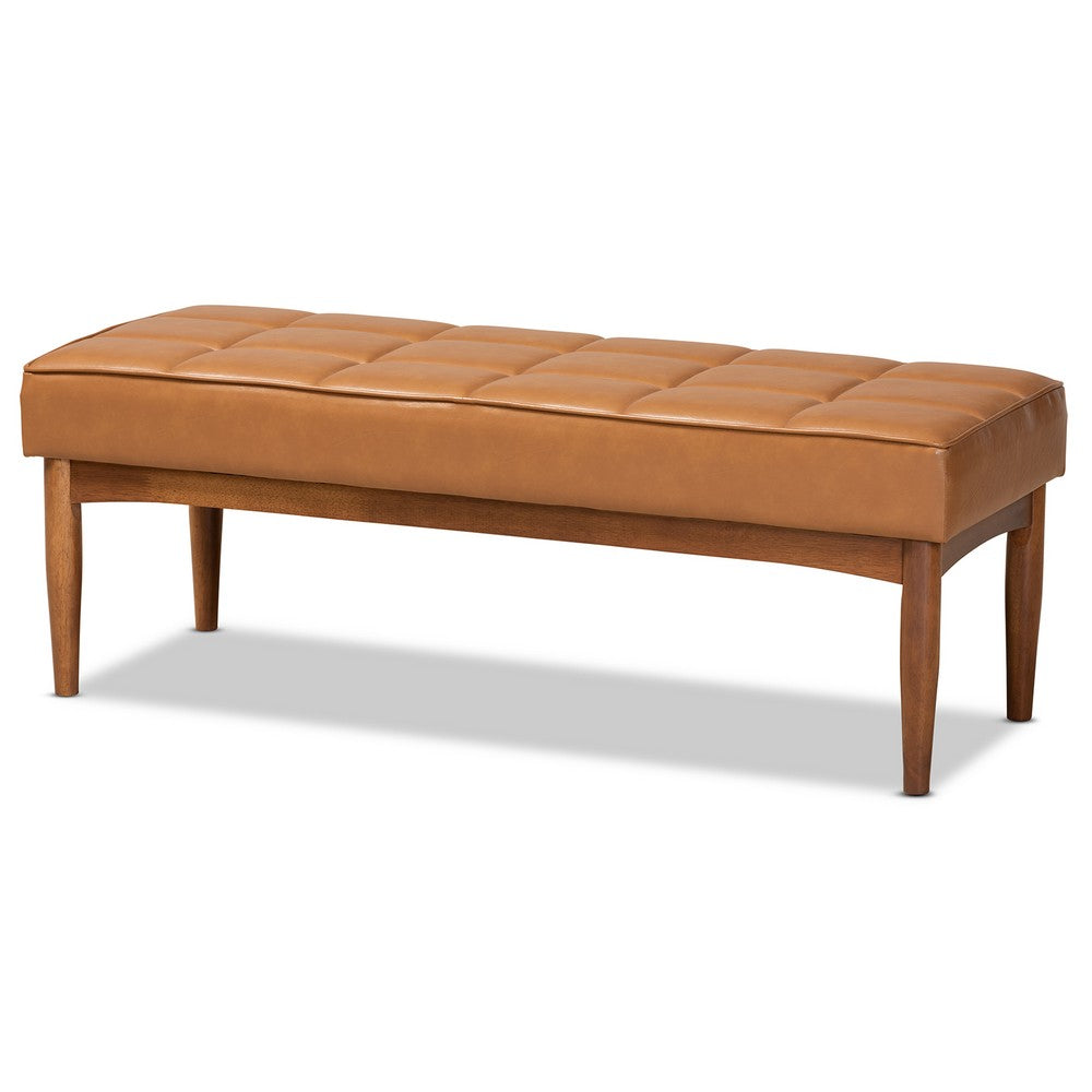 Baxton Studio - Sanford Dining Set in Tan/Walnut Brown - BBT8051.11-Tan/Walnut-4PC Dining Nook Set view 4