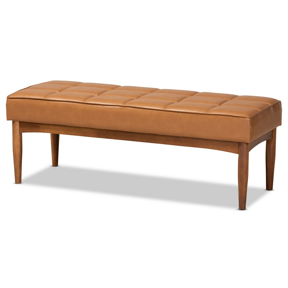 Baxton Studio - Sanford Dining Set in Tan/Walnut Brown - BBT8051.11-Tan/Walnut-5PC Dining Nook Set view 4