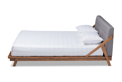 Baxton Studio - Sante Full Size Bed - BBT6735-Grey-Full view 2