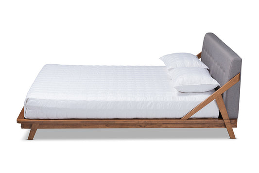 Baxton Studio - Sante Full Size Bed - BBT6735-Grey-Full view 2