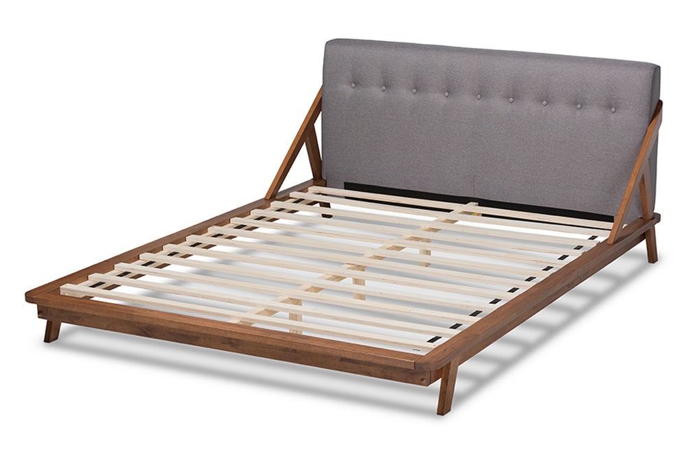 Baxton Studio - Sante Full Size Bed - BBT6735-Grey-Full view 3