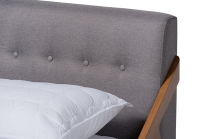 Baxton Studio - Sante Full Size Bed - BBT6735-Grey-Full view 4