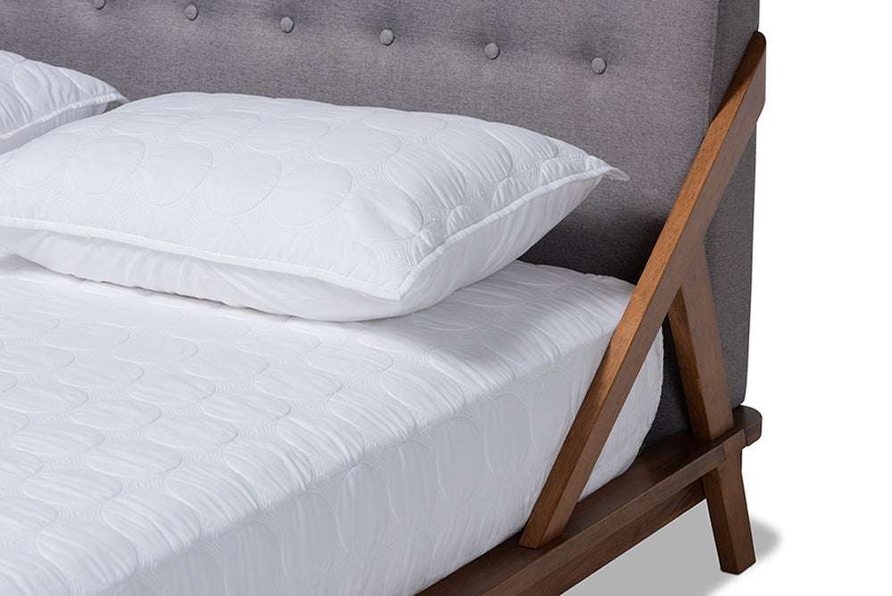 Baxton Studio - Sante Full Size Bed - BBT6735-Grey-Full view 6