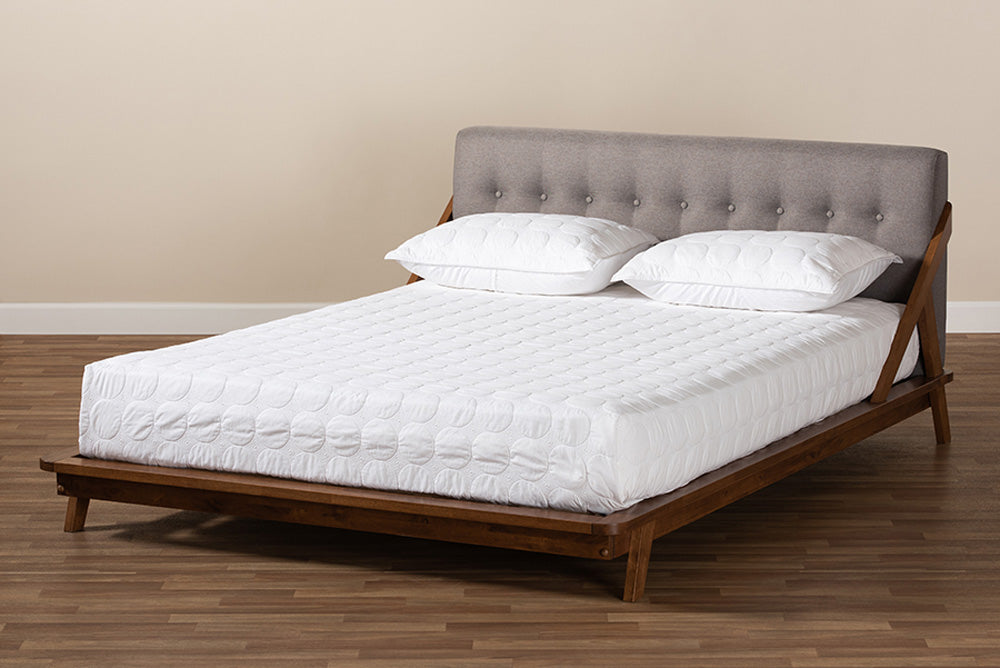 Baxton Studio - Sante Full Size Bed - BBT6735-Grey-Full view 8