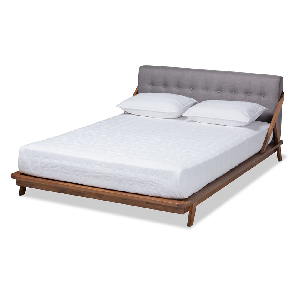 Baxton Studio - Sante King Size Bed in Gray/Walnut - BBT6735-Grey-King view 1