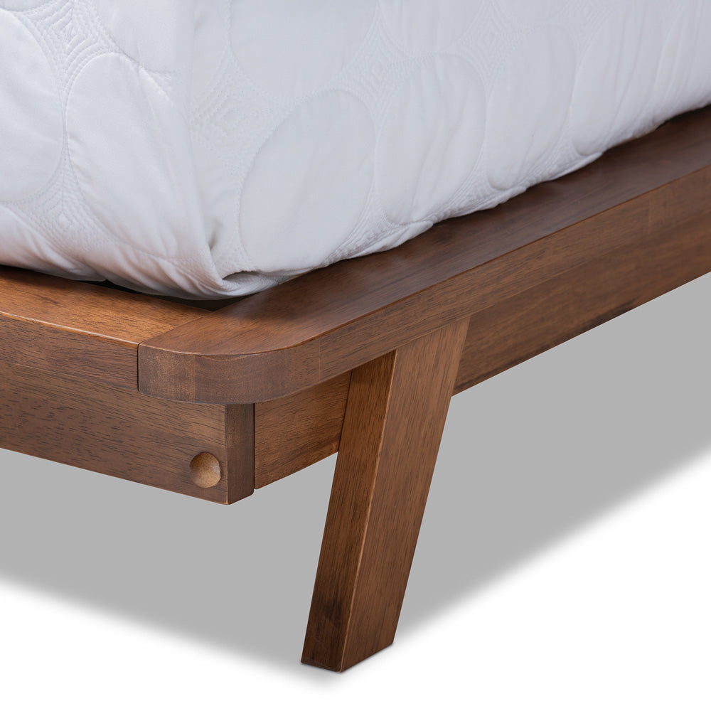 Baxton Studio - Sante Queen Size Bed in Beige/Walnut - BBT6735-Light Beige-Queen view 6