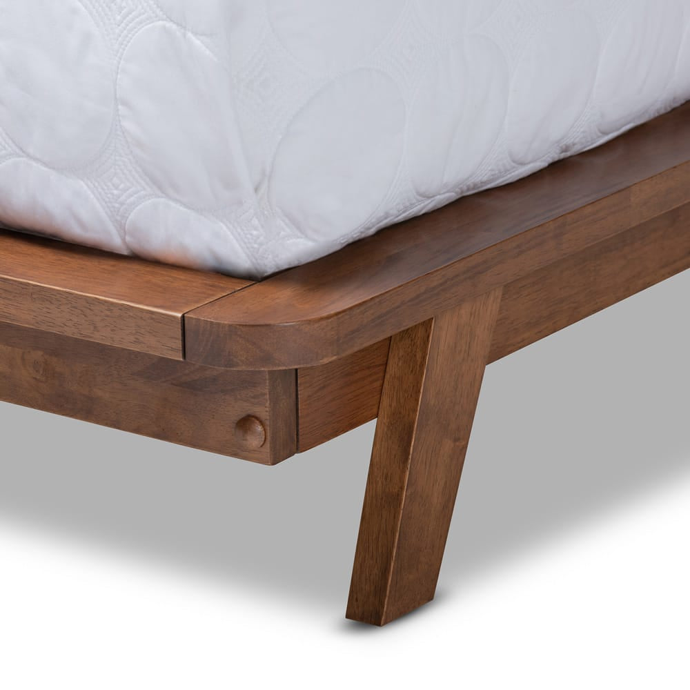 Baxton Studio - Sante Queen Size Bed in Gray/Walnut - BBT6735-Grey-Queen view 6