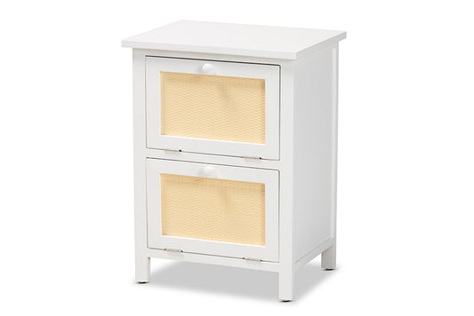 Baxton Studio - Sariah End Table - FMA-0176-Wooden 2 Drawer-ET view 1