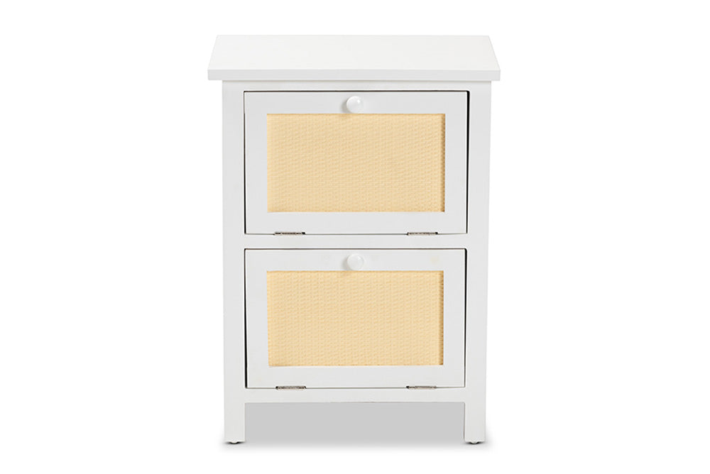 Baxton Studio - Sariah End Table - FMA-0176-Wooden 2 Drawer-ET view 3