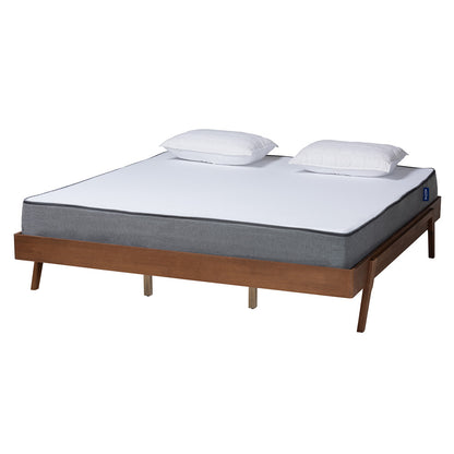 Baxton Studio - Sarita King Size Bed Frame in Ash Walnut - MG0094-Ash Walnut-Bed Frame-King view 1