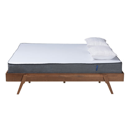 Baxton Studio - Sarita King Size Bed Frame in Ash Walnut - MG0094-Ash Walnut-Bed Frame-King view 2