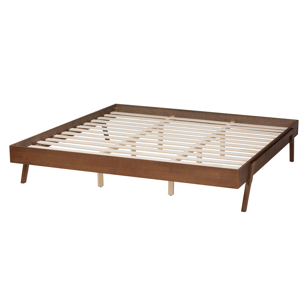 Baxton Studio - Sarita King Size Bed Frame in Ash Walnut - MG0094-Ash Walnut-Bed Frame-King view 3