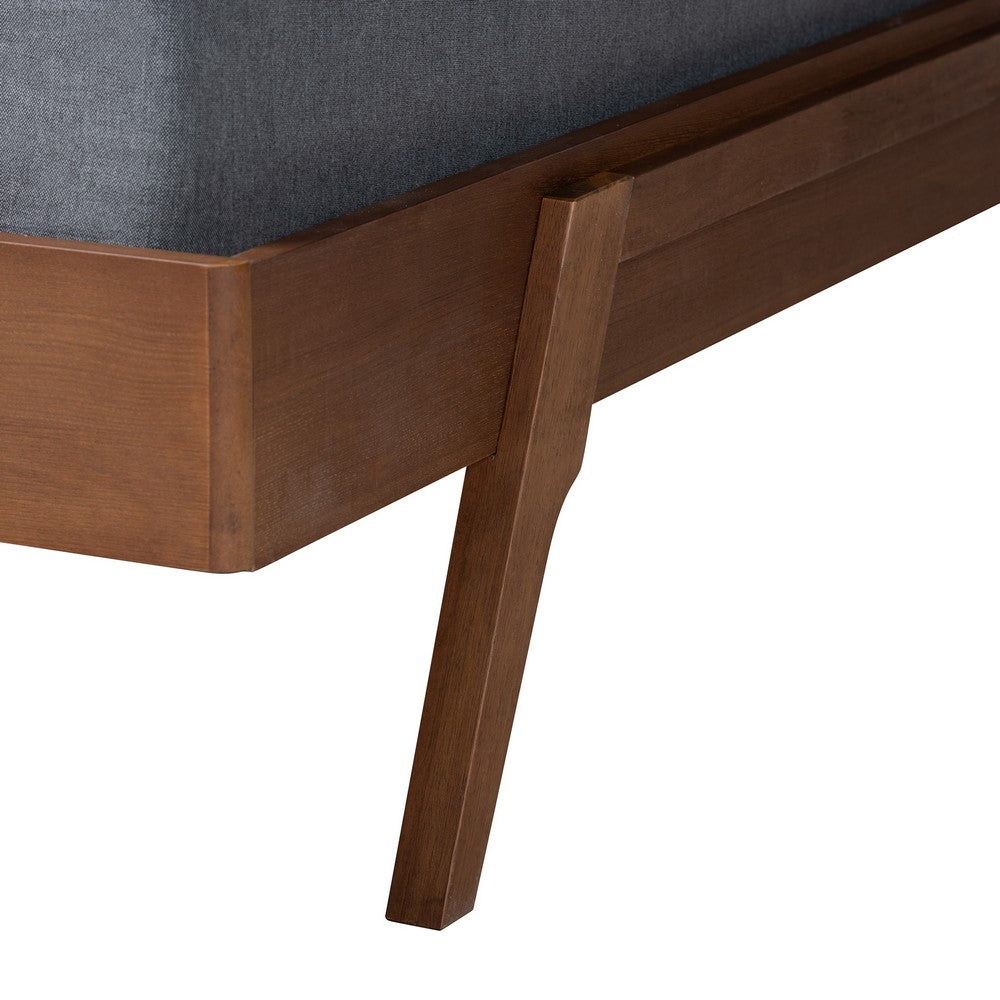 Baxton Studio - Sarita King Size Bed Frame in Ash Walnut - MG0094-Ash Walnut-Bed Frame-King view 4
