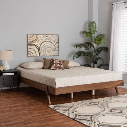 Baxton Studio - Sarita King Size Bed Frame in Ash Walnut - MG0094-Ash Walnut-Bed Frame-King view 6