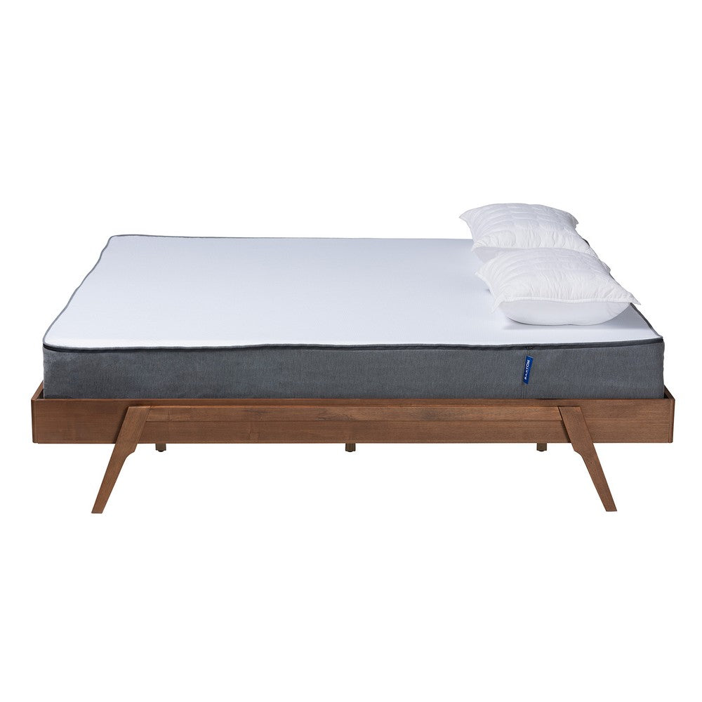 Baxton Studio - Sarita Queen Size Bed Frame in Ash Walnut - MG0094-Ash Walnut-Bed Frame-Queen view 2