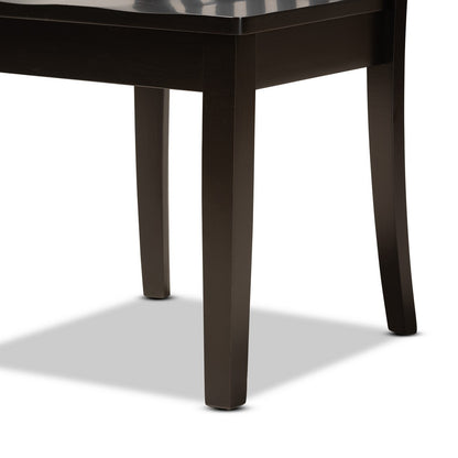 Baxton Studio - Sasa Dining Set in Dark Brown - Sasa-Dark Brown-5PC Dining Set view 6