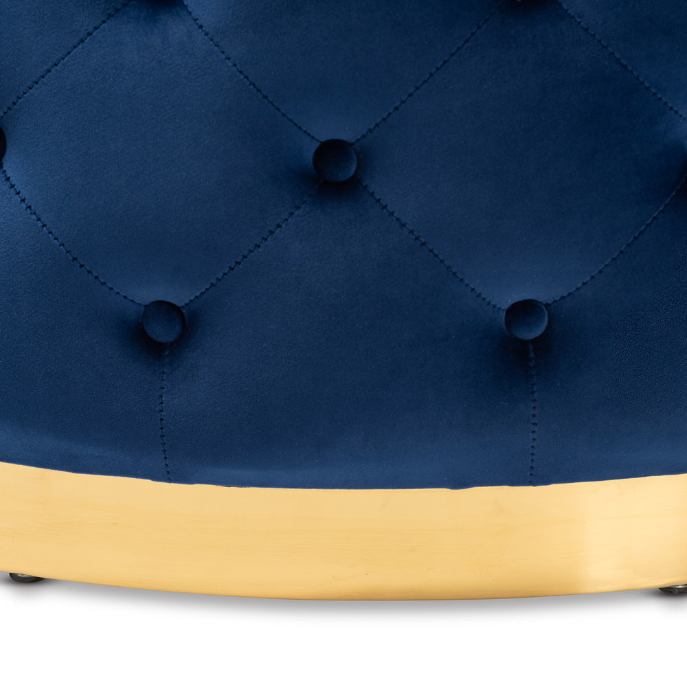 Baxton Studio - Sasha Ottoman in Royal Blue/Gold - TSF-6689-Royal Blue/Gold-Otto view 3
