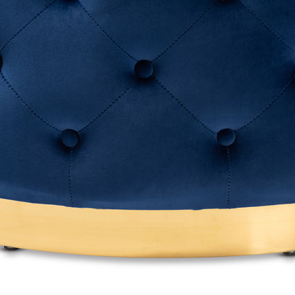 Baxton Studio - Sasha Ottoman in Royal Blue/Gold - TSF-6689-Royal Blue/Gold-Otto view 3