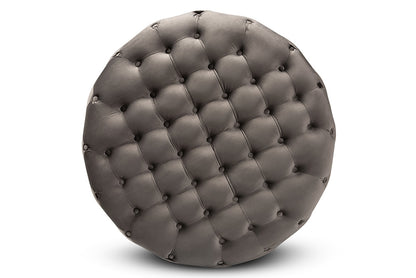 Baxton Studio - Sasha Ottoman - TSF-6689-Grey/Gold-Otto view 2