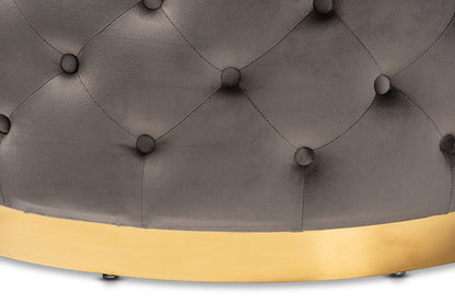 Baxton Studio - Sasha Ottoman - TSF-6689-Grey/Gold-Otto view 3