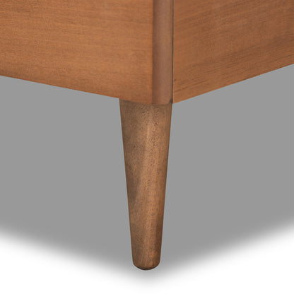 Baxton Studio - Saul Twin Size Bed in Dark Grey/Walnut Brown - Saul-Dark Grey/Walnut-Twin view 5