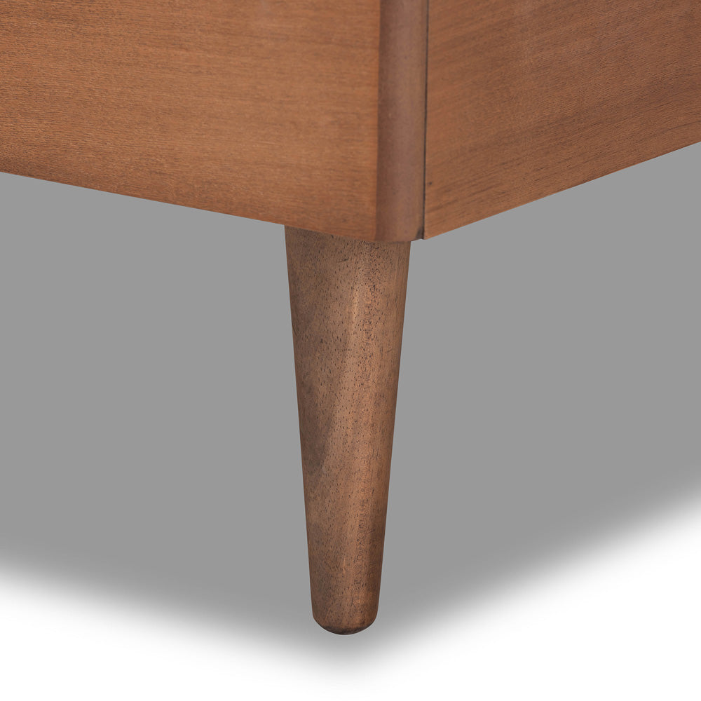 Baxton Studio - Saul Twin Size Bed in Light Grey/Walnut Brown - Saul-Light Grey/Walnut-Twin view 5