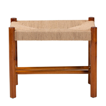 Baxton Studio - Saura Bench in Natural/Oak Brown - SK9149-Oak Woven Seat-Bench view 2