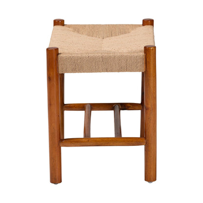 Baxton Studio - Saura Bench in Natural/Oak Brown - SK9149-Oak Woven Seat-Bench view 3