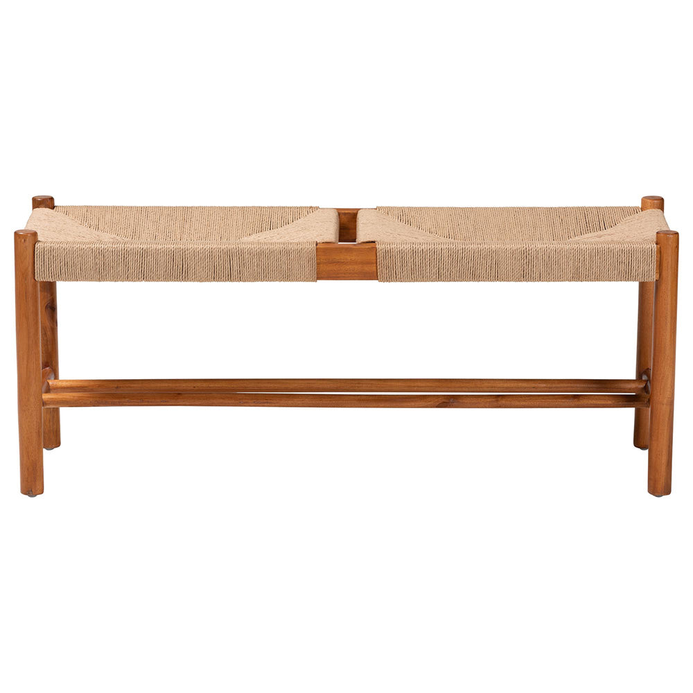 Baxton Studio - Saura Dining Bench in Natural/Oak Brown - SK9151-Oak-Bench view 2
