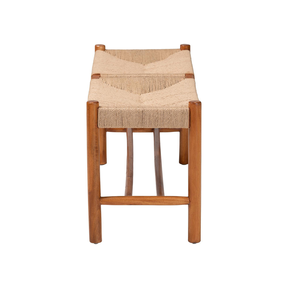 Baxton Studio - Saura Dining Bench in Natural/Oak Brown - SK9151-Oak-Bench view 3