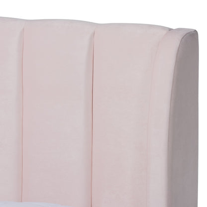 Baxton Studio - Saverio Queen Size Bed in Light Pink - BBT6765-Light Pink-Queen view 4