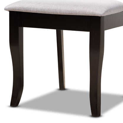 Baxton Studio - Savina Dining Set in Grey/Dark Brown - Savina-Grey/Dark Brown-5PC Dining Set view 6