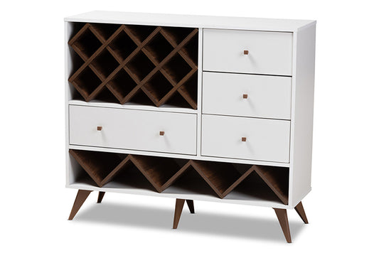 Baxton Studio - SaviNo Wine Cabinet - SEWC16003WI-White/Columbia view 1