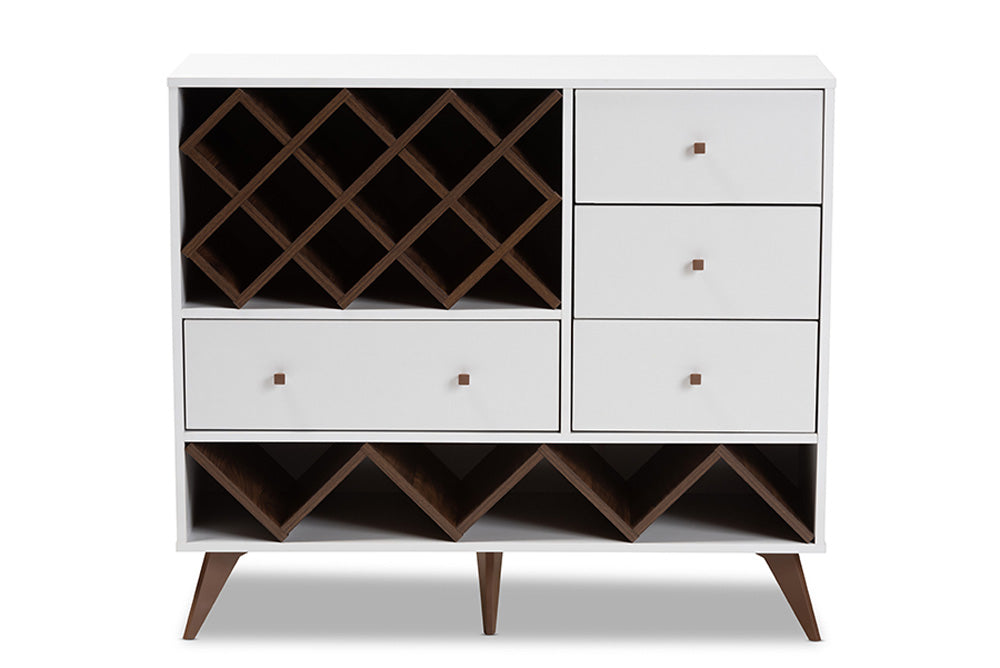Baxton Studio - SaviNo Wine Cabinet - SEWC16003WI-White/Columbia view 3