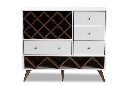 Baxton Studio - SaviNo Wine Cabinet - SEWC16003WI-White/Columbia view 3
