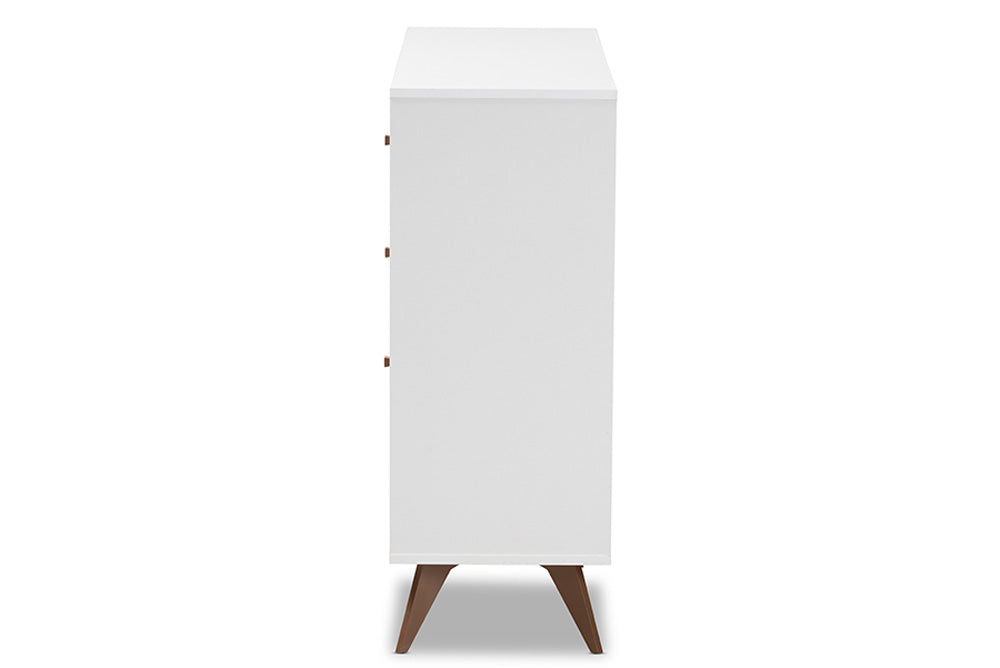 Baxton Studio - SaviNo Wine Cabinet - SEWC16003WI-White/Columbia view 4