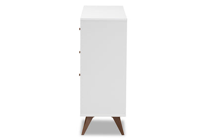 Baxton Studio - SaviNo Wine Cabinet - SEWC16003WI-White/Columbia view 4