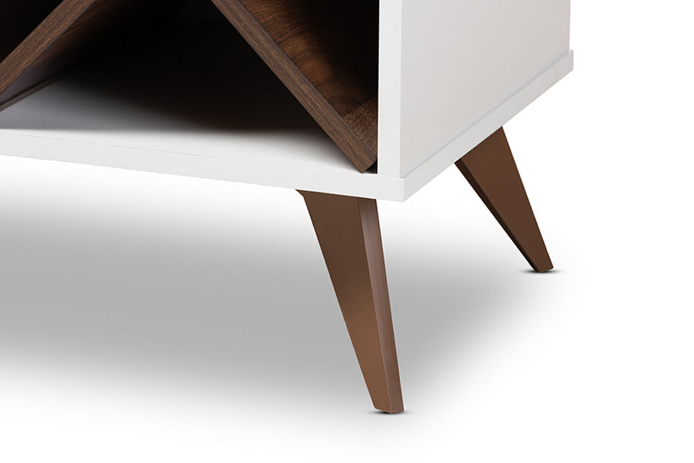 Baxton Studio - SaviNo Wine Cabinet - SEWC16003WI-White/Columbia view 7