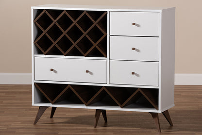 Baxton Studio - SaviNo Wine Cabinet - SEWC16003WI-White/Columbia view 8