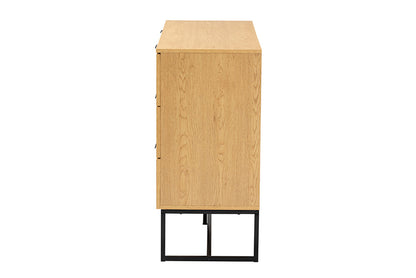 Baxton Studio - Sawyer Storage Cabinet - LCF20220221-Oak Brown-6DW-Cabinet view 4